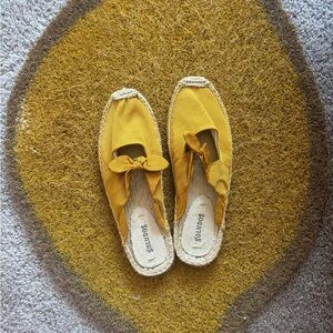 Yellow Soludos espadrille slide on shoes